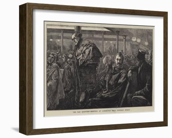 The Cab Question, Meeting at Cambridge Hall, Newman Street-Edward Frederick Brewtnall-Framed Giclee Print