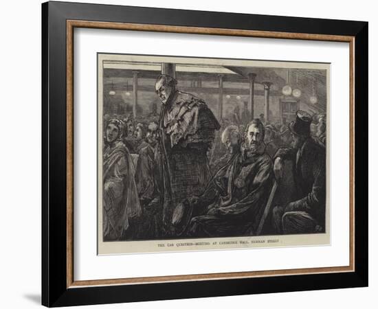 The Cab Question, Meeting at Cambridge Hall, Newman Street-Edward Frederick Brewtnall-Framed Giclee Print