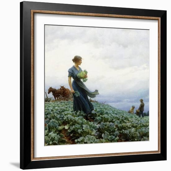 The Cabbage Field. 1914-Charles Courtney Curran-Framed Giclee Print