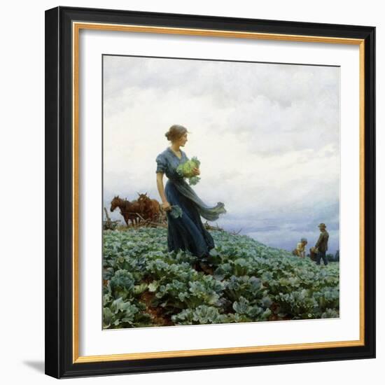 The Cabbage Field. 1914-Charles Courtney Curran-Framed Giclee Print