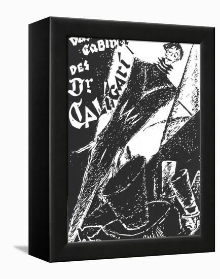 The Cabinet of Dr. Caligari, German Movie Poster, 1919-null-Framed Stretched Canvas