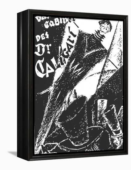 The Cabinet of Dr. Caligari, German Movie Poster, 1919-null-Framed Stretched Canvas