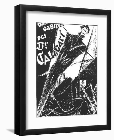 The Cabinet of Dr. Caligari, German Movie Poster, 1919-null-Framed Premium Giclee Print