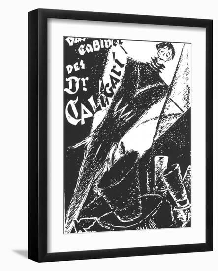 The Cabinet of Dr. Caligari, German Movie Poster, 1919-null-Framed Art Print