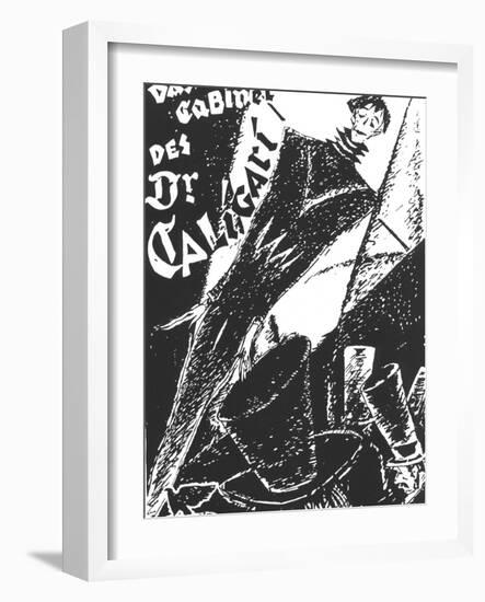 The Cabinet of Dr. Caligari, German Movie Poster, 1919-null-Framed Art Print