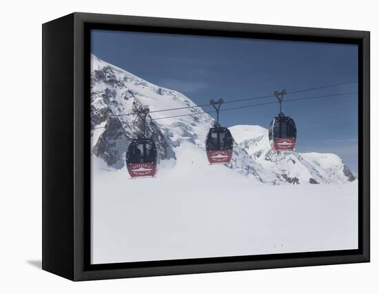 The Cable Car Between Italy and France Through the Mont Blanc Massif, Aiguille Du Midi, Chamonix, H-Angelo Cavalli-Framed Premier Image Canvas