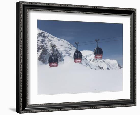 The Cable Car Between Italy and France Through the Mont Blanc Massif, Aiguille Du Midi, Chamonix, H-Angelo Cavalli-Framed Photographic Print