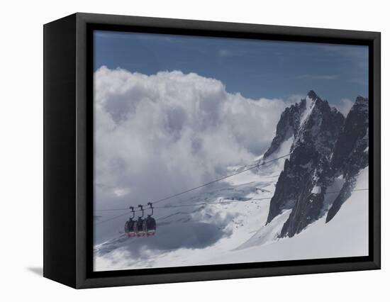 The Cable Car Between Italy and France Through the Mont Blanc Massif, Aiguille Du Midi, Chamonix, H-Angelo Cavalli-Framed Premier Image Canvas