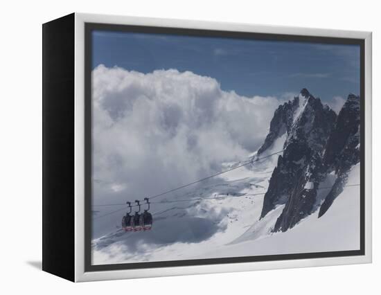 The Cable Car Between Italy and France Through the Mont Blanc Massif, Aiguille Du Midi, Chamonix, H-Angelo Cavalli-Framed Premier Image Canvas