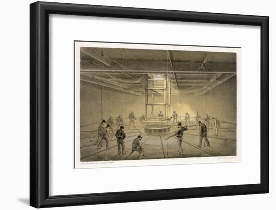 The Cable Passes out from the Hold of the "Great Eastern" onto the Deck-Robert Dudley-Framed Art Print