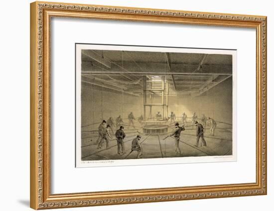 The Cable Passes out from the Hold of the "Great Eastern" onto the Deck-Robert Dudley-Framed Art Print