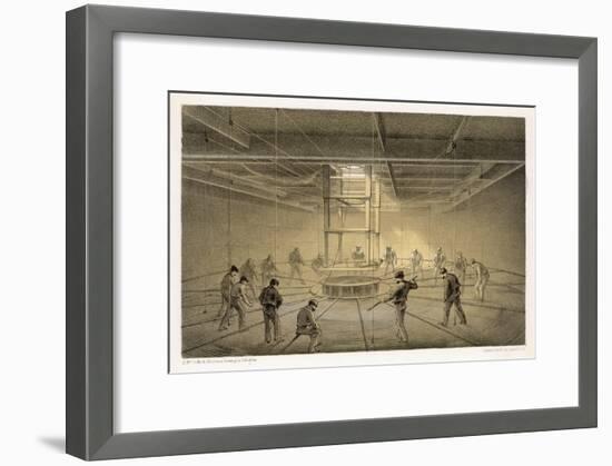 The Cable Passes out from the Hold of the "Great Eastern" onto the Deck-Robert Dudley-Framed Art Print
