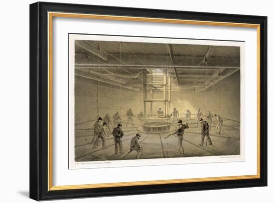 The Cable Passes out from the Hold of the "Great Eastern" onto the Deck-Robert Dudley-Framed Art Print