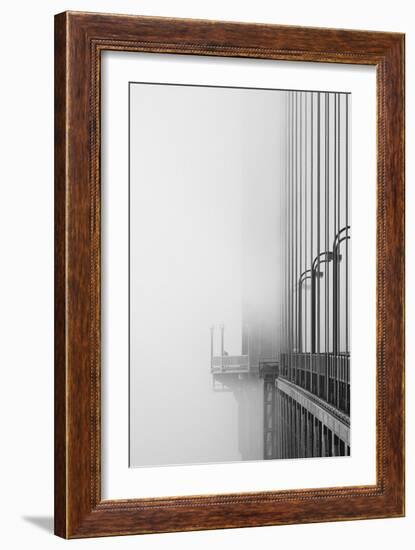 The Cables And Sidewak Of The Golden Gate Bridge Disappearing Into The Fog-Joe Azure-Framed Photographic Print