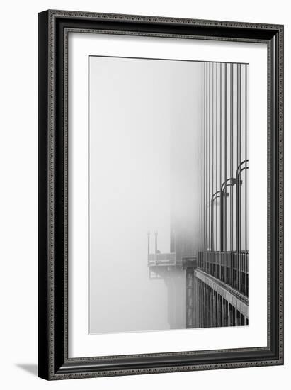 The Cables And Sidewak Of The Golden Gate Bridge Disappearing Into The Fog-Joe Azure-Framed Photographic Print