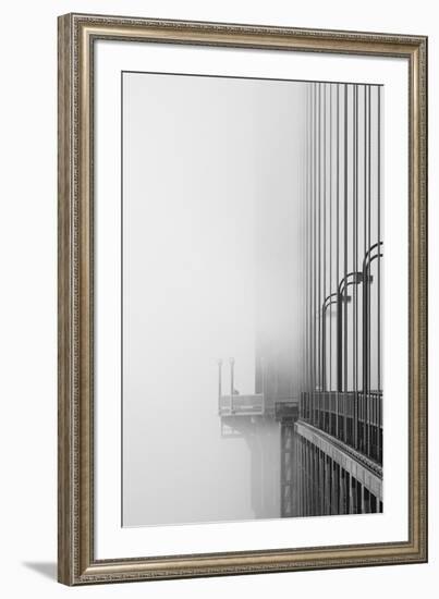 The Cables And Sidewak Of The Golden Gate Bridge Disappearing Into The Fog-Joe Azure-Framed Photographic Print