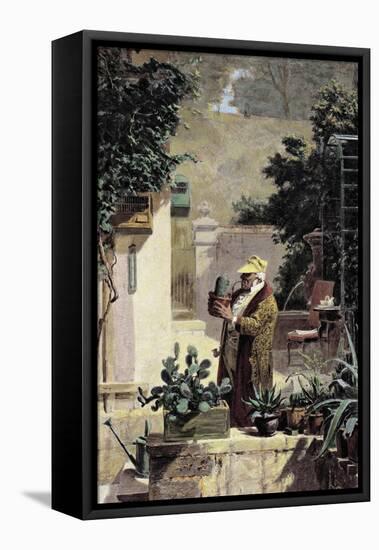 The Cactus Lover, before 1858-Carl Spitzweg-Framed Premier Image Canvas