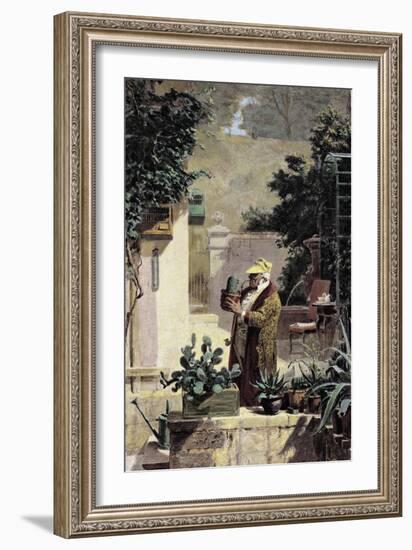 The Cactus Lover, before 1858-Carl Spitzweg-Framed Giclee Print