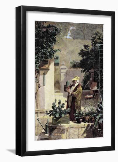 The Cactus Lover, before 1858-Carl Spitzweg-Framed Giclee Print