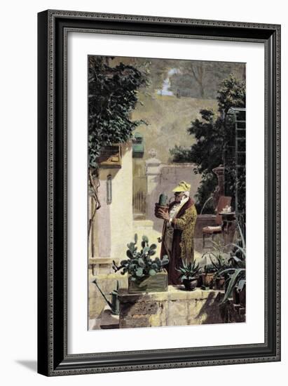 The Cactus Lover, before 1858-Carl Spitzweg-Framed Giclee Print