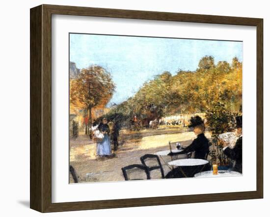 The Cafe Terrace, 1887-89-Childe Hassam-Framed Giclee Print