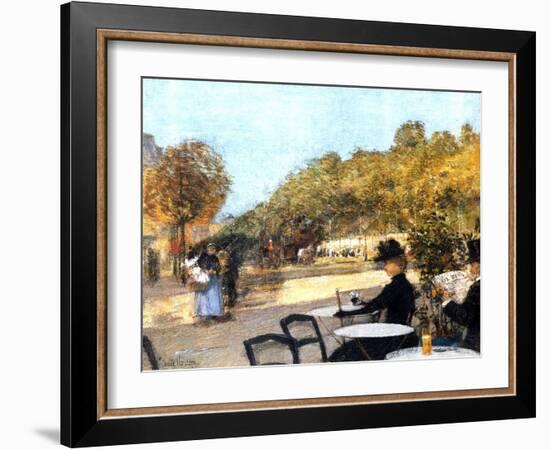 The Cafe Terrace, 1887-89-Childe Hassam-Framed Giclee Print