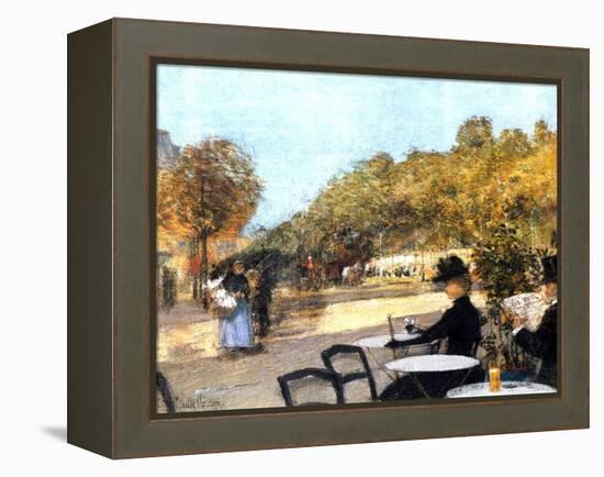 The Cafe Terrace, 1887-89-Childe Hassam-Framed Premier Image Canvas