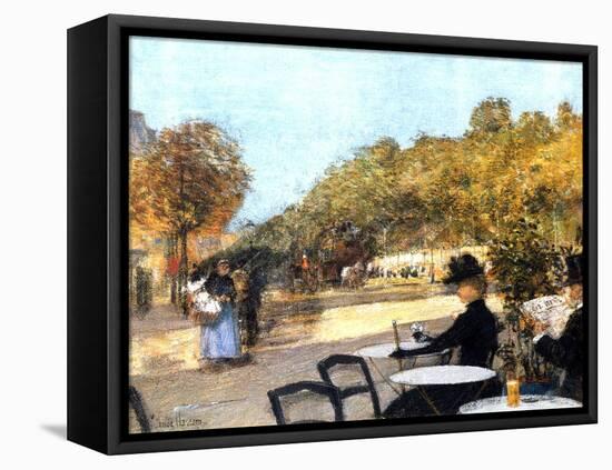 The Cafe Terrace, 1887-89-Childe Hassam-Framed Premier Image Canvas