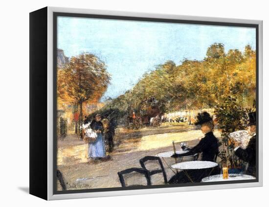 The Cafe Terrace, 1887-89-Childe Hassam-Framed Premier Image Canvas