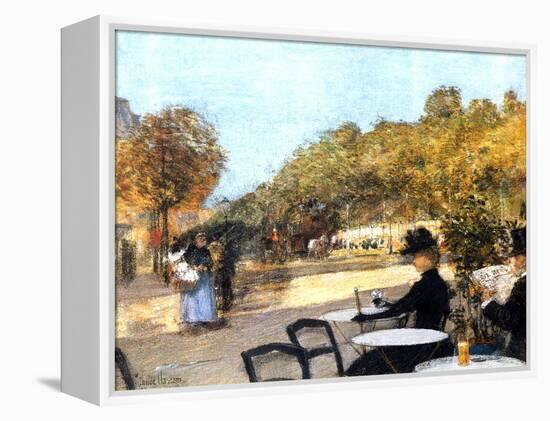 The Cafe Terrace, 1887-89-Childe Hassam-Framed Premier Image Canvas