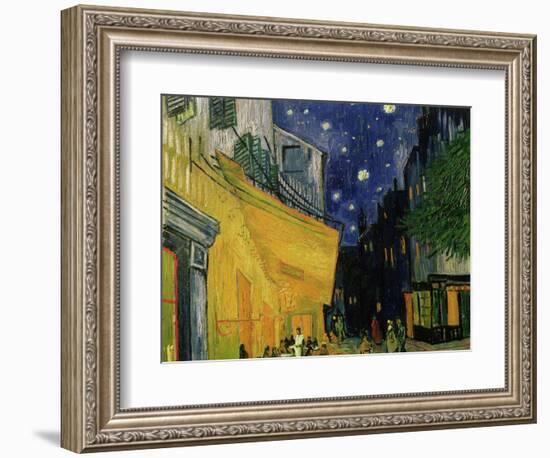 The Café Terrace on the Place du Forum, Arles, at Night, c.1888 (detail)-Vincent van Gogh-Framed Giclee Print