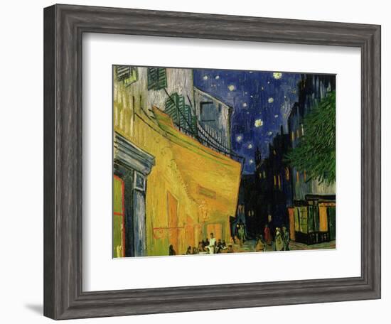 The Café Terrace on the Place du Forum, Arles, at Night, c.1888 (detail)-Vincent van Gogh-Framed Giclee Print