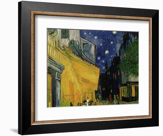 The Café Terrace on the Place du Forum, Arles, at Night, c.1888 (detail)-Vincent van Gogh-Framed Giclee Print