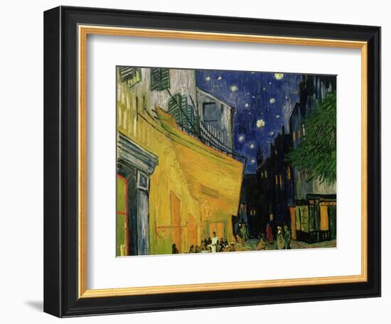 The Café Terrace on the Place du Forum, Arles, at Night, c.1888 (detail)-Vincent van Gogh-Framed Giclee Print