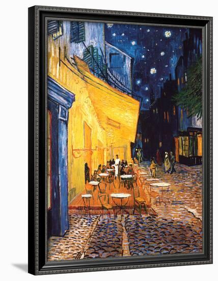 The Cafe Terrace on the Place du Forum, Arles, at Night, c.1888-Vincent van Gogh-Framed Art Print