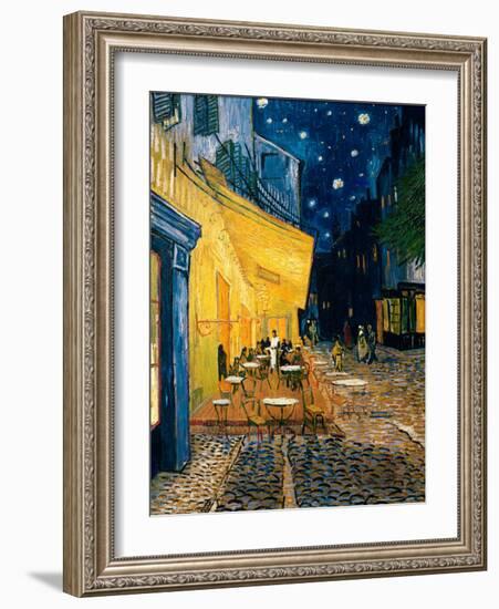 The Café Terrace on the Place du Forum, Arles, at Night, c.1888-Vincent van Gogh-Framed Art Print