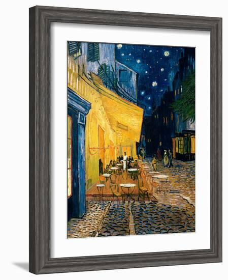 The Café Terrace on the Place du Forum, Arles, at Night, c.1888-Vincent van Gogh-Framed Art Print