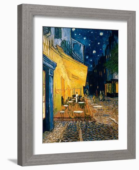 The Café Terrace on the Place du Forum, Arles, at Night, c.1888-Vincent van Gogh-Framed Art Print