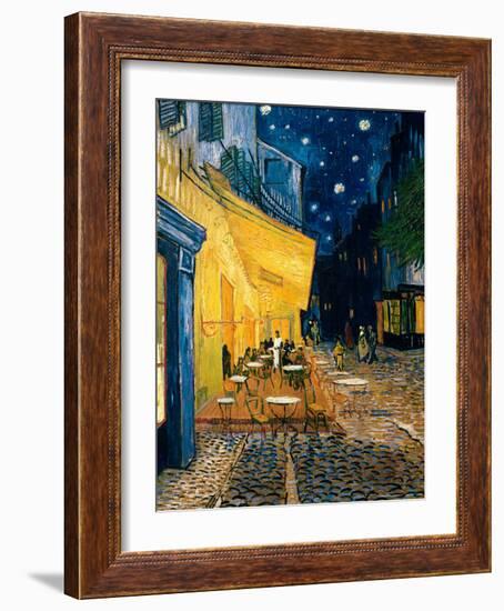 The Café Terrace on the Place du Forum, Arles, at Night, c.1888-Vincent van Gogh-Framed Art Print