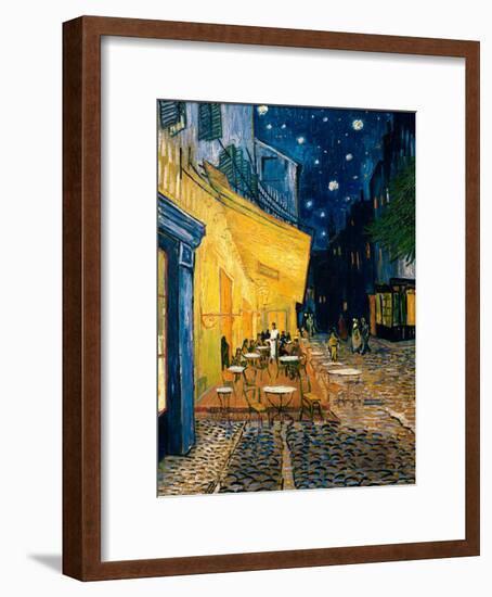 The Café Terrace on the Place du Forum, Arles, at Night, c.1888-Vincent van Gogh-Framed Art Print