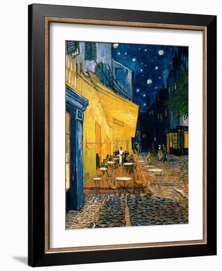 The Café Terrace on the Place du Forum, Arles, at Night, c.1888-Vincent van Gogh-Framed Art Print