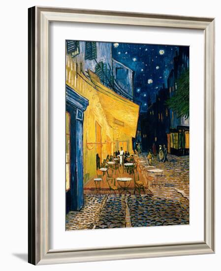 The Café Terrace on the Place du Forum, Arles, at Night, c.1888-Vincent van Gogh-Framed Art Print