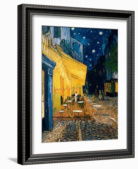 The Café Terrace on the Place du Forum, Arles, at Night, c.1888-Vincent van Gogh-Framed Art Print