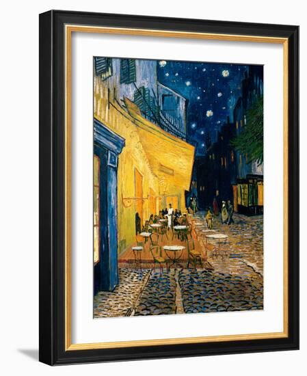 The Café Terrace on the Place du Forum, Arles, at Night, c.1888-Vincent van Gogh-Framed Art Print