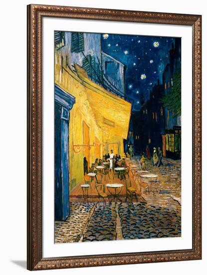 The Café Terrace on the Place du Forum, Arles, at Night, c.1888-Vincent van Gogh-Framed Art Print