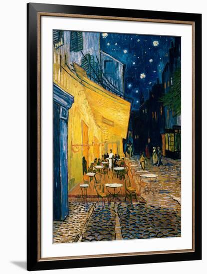 The Café Terrace on the Place du Forum, Arles, at Night, c.1888-Vincent van Gogh-Framed Art Print