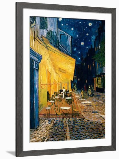 The Café Terrace on the Place du Forum, Arles, at Night, c.1888-Vincent van Gogh-Framed Art Print