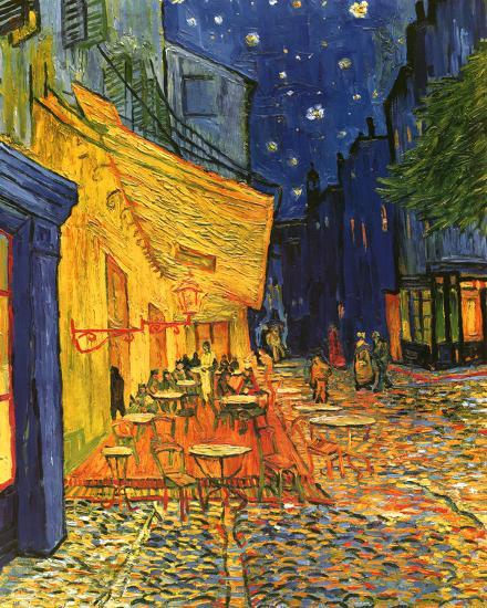 The Café Terrace on the Place du Forum, Arles, at Night, c.1888-Vincent van Gogh-Framed Textured Art