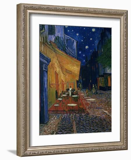 The Café Terrace on the Place du Forum, Arles, at Night, c.1888-Vincent van Gogh-Framed Giclee Print