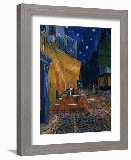 The Café Terrace on the Place du Forum, Arles, at Night, c.1888-Vincent van Gogh-Framed Giclee Print